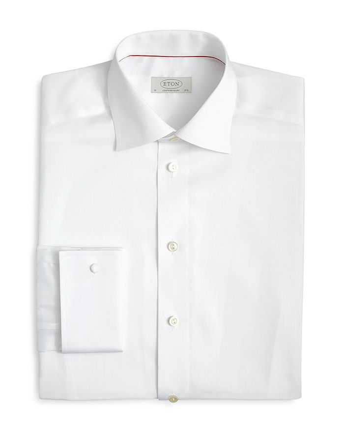 Eton Contemporary Fit Signature Twill French Cuff Dress Shirt In White