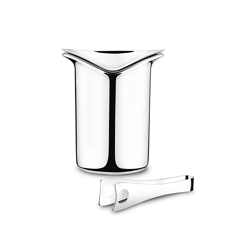 Georg Jensen Wine Ice Bucket & Tongs In Silver