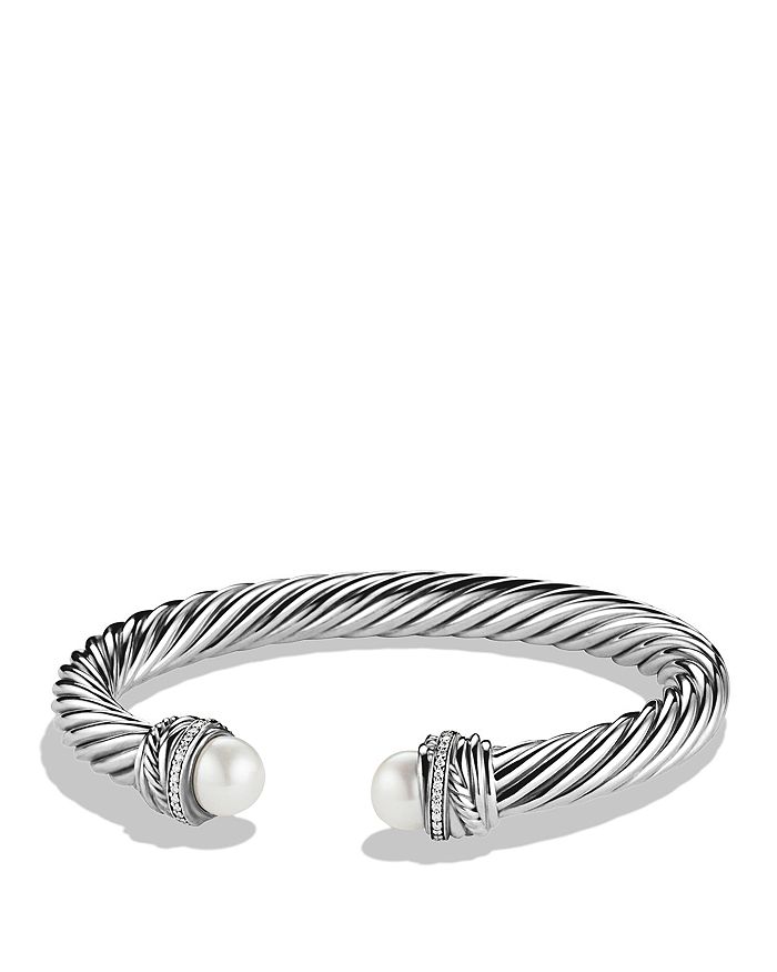 David Yurman - Crossover™ Bracelet with Pearls and Diamonds