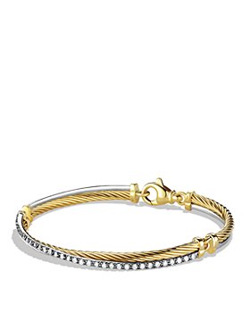 David Yurman - Crossover Bracelet with Gold and Diamonds