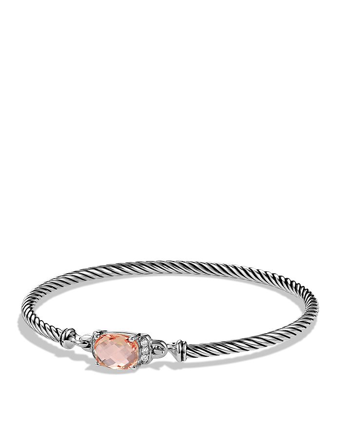 David Yurman Petite Wheaton Bracelet with Morganite and Diamonds
