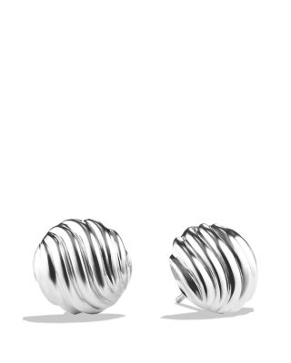 Sculpted Cable Earrings, 14mm