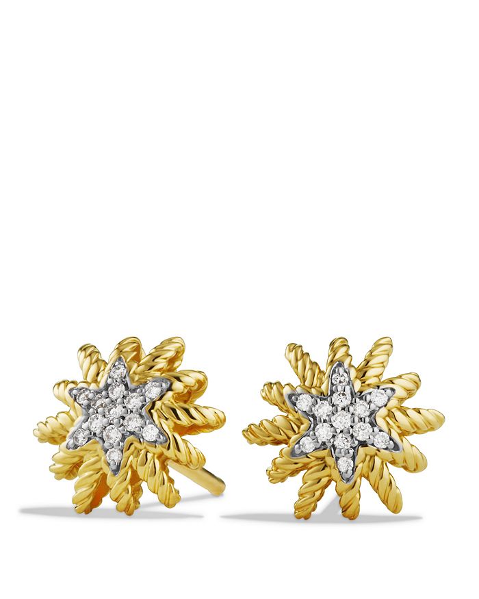 DAVID YURMAN STARBURST MINI EARRINGS WITH DIAMONDS IN GOLD,E11495D88ADI