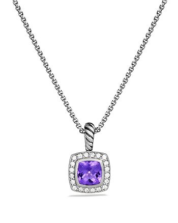 David Yurman - Petite Albion Pendant with Amethyst and Diamonds on Chain