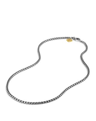 Small Box Chain Necklace with an Accent of 14K Gold 20", 2.7mm
