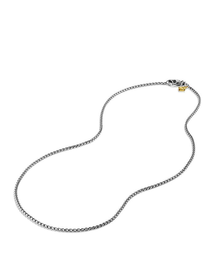 David Yurman Baby Box Chain With Gold, 36 In Silver/yellow Gold
