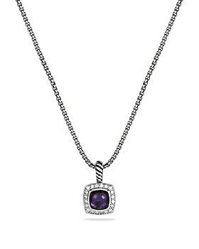 David Yurman - Petite Albion Pendant with Colored Gemstone & Diamonds on Chain