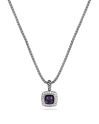 David Yurman - Petite Albion Pendant with Black Orchid & Diamonds on Chain