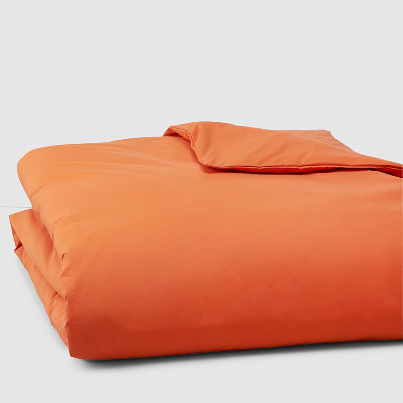 Anne De Solene Vexin 200 Thread-count Queen Duvet Cover In Epices Orange