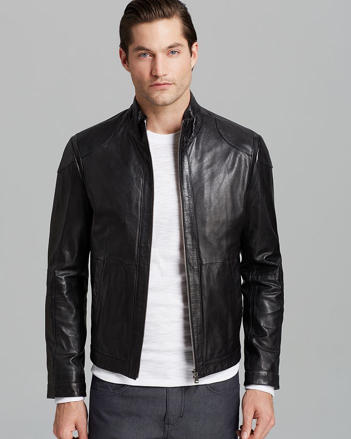 BOSS Gibson Leather Jacket | Bloomingdale's