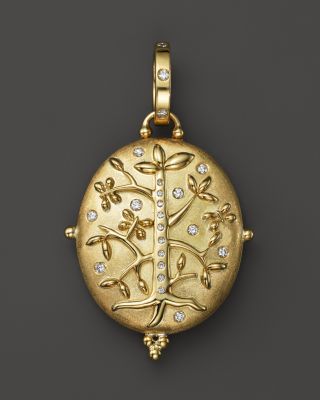 Temple St. Clair 18K Yellow Gold Tree of Life Locket with Diamonds