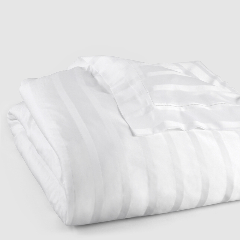 Sferra Giza 45 Stripe Duvet Cover, King In White
