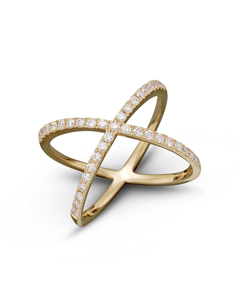 Diamond X Band in 14K Yellow Gold, .40 tcw