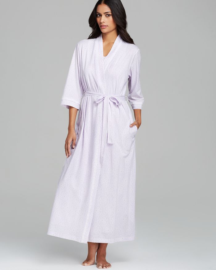 Carole Hochman Eyelet Floral Cotton Jersey Long Robe | Bloomingdale's