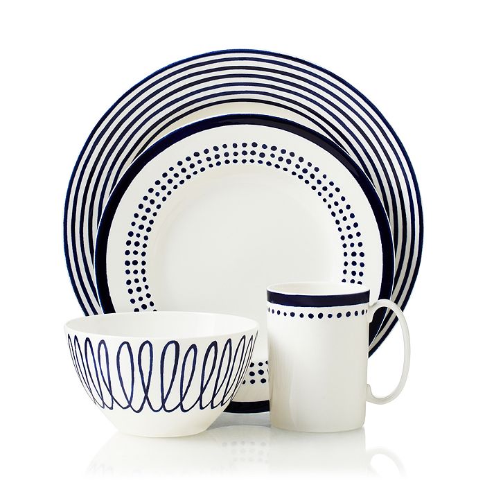 Shop Kate Spade New York Charlotte Street East 4-piece Place Setting In Navy East
