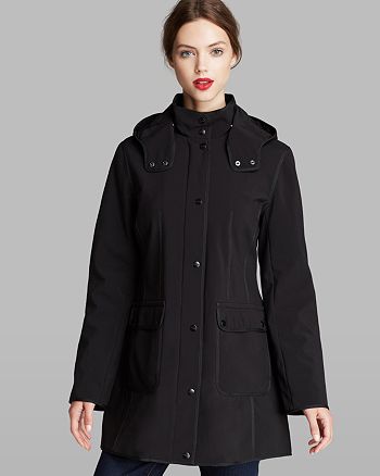 DKNY Coat - Robyn Hooded Walker Soft Shell | Bloomingdale's