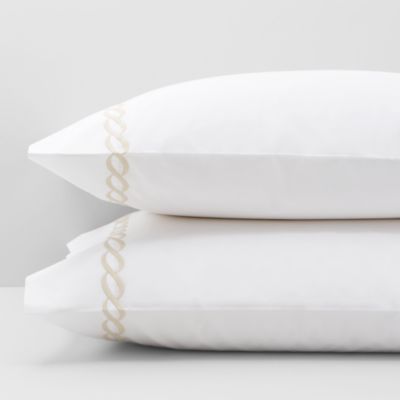 Matouk Classic Chain Standard Pillowcase, Pair In Ivory