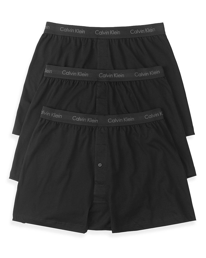 Calvin Klein 3-pack Cotton Boxers In Black
