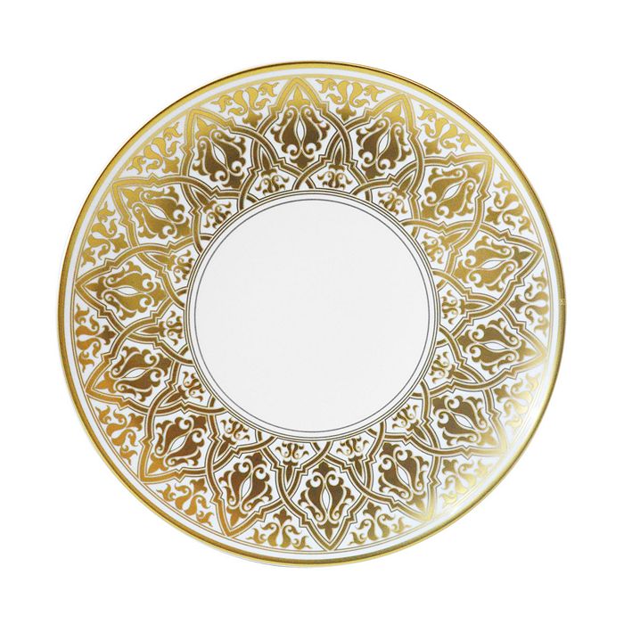 Shop Bernardaud Venise Coupe Dinner Plate In White/gold
