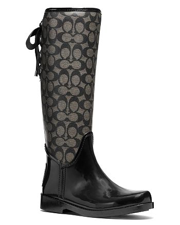 COACH Tristee Logo Lace-Up Rain Boots | Bloomingdale's