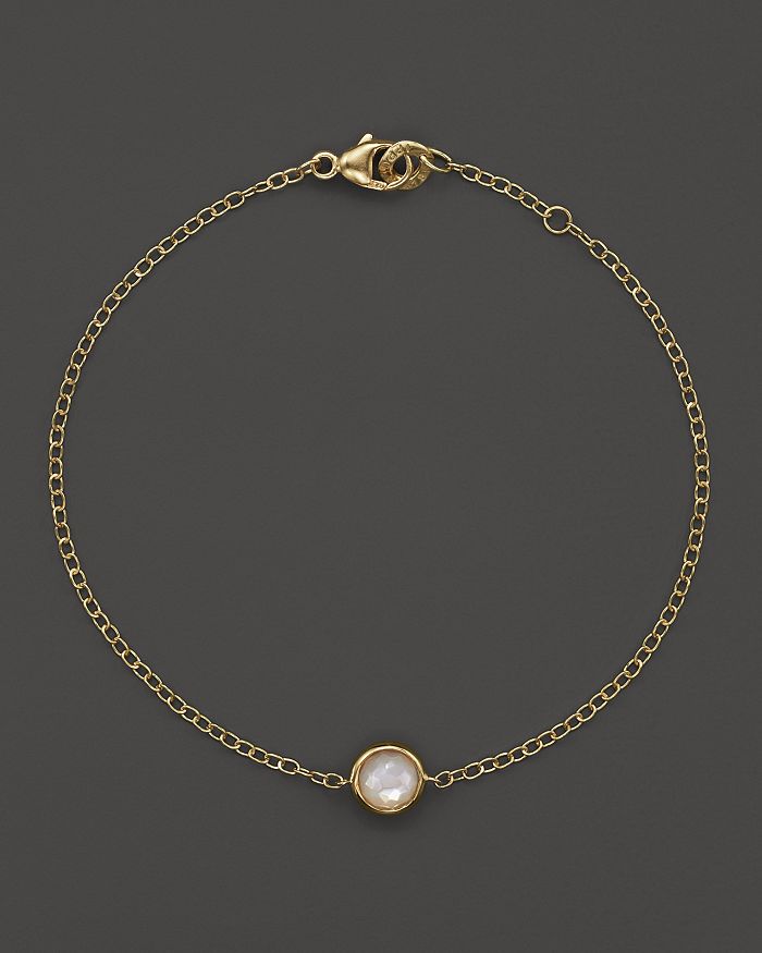 Ippolita 18k Gold Mini-lollipop Bracelet In Mother-of-pearl In Gold/white