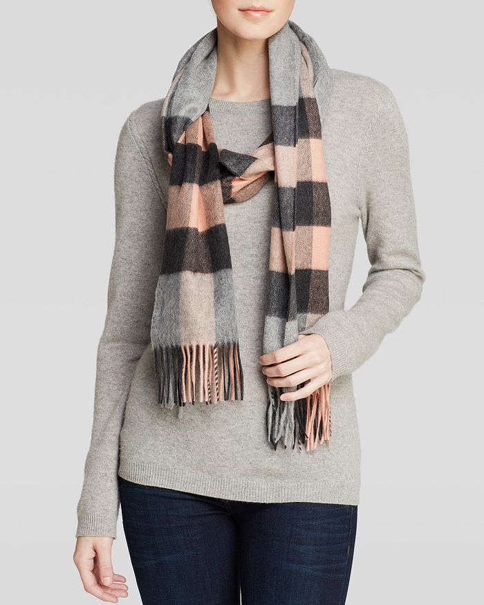 Half mega check cheap cashmere scarf