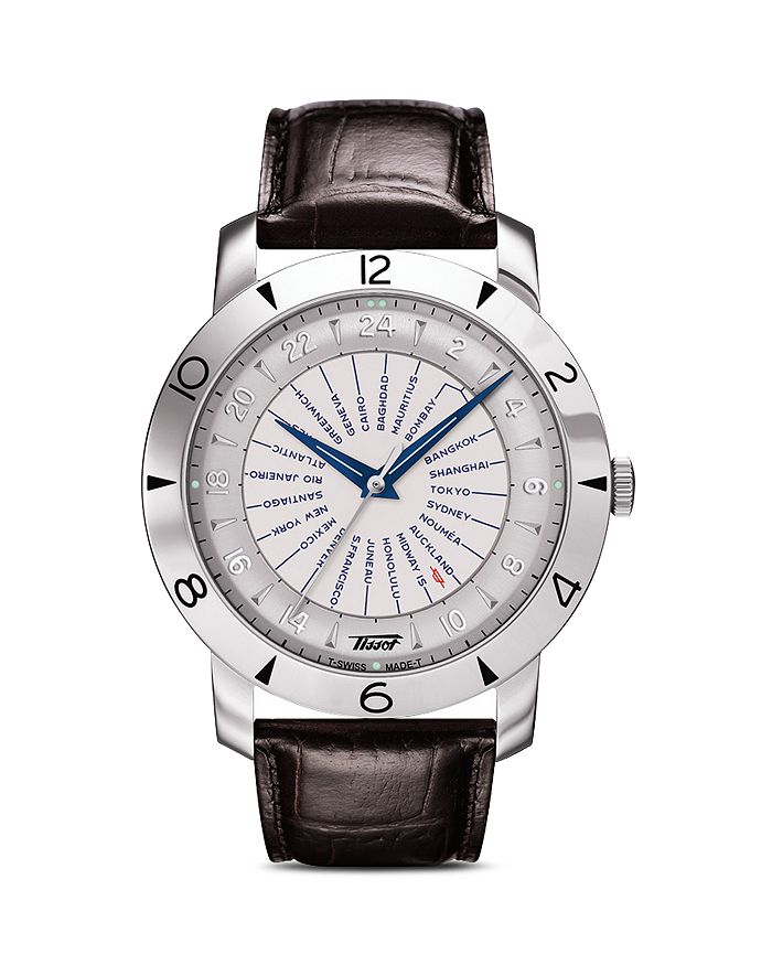 Tissot Heritage Navigator Watch, 43mm In Ivory/brown