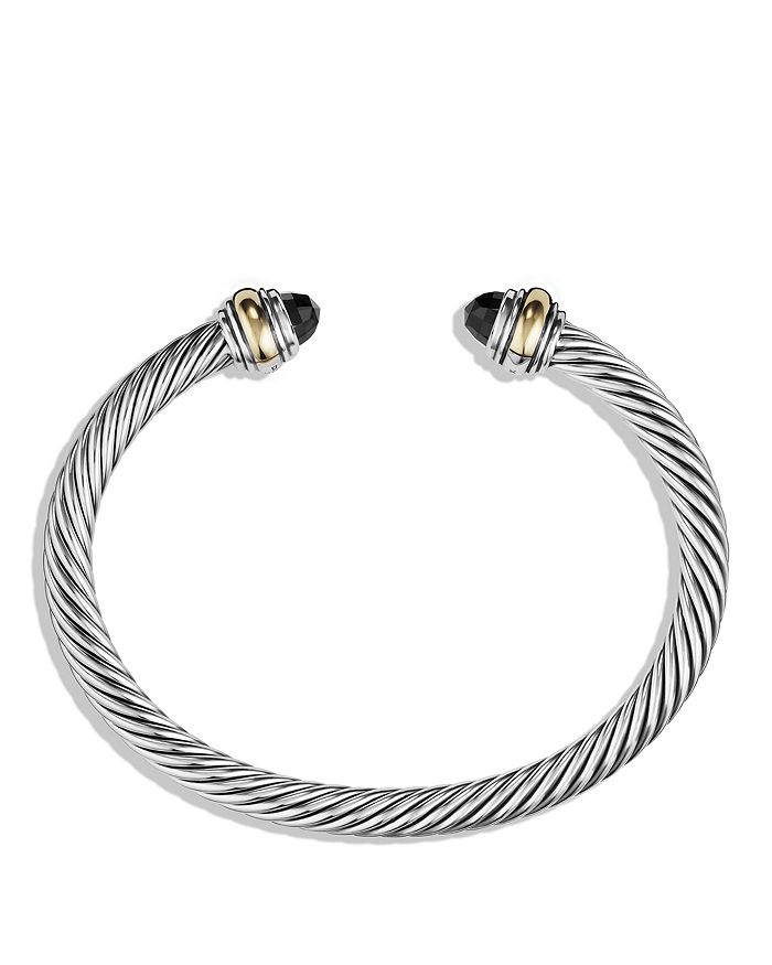 Shop David Yurman Cable Classic Bracelet With Black Onyx And 14k Gold, 5mm