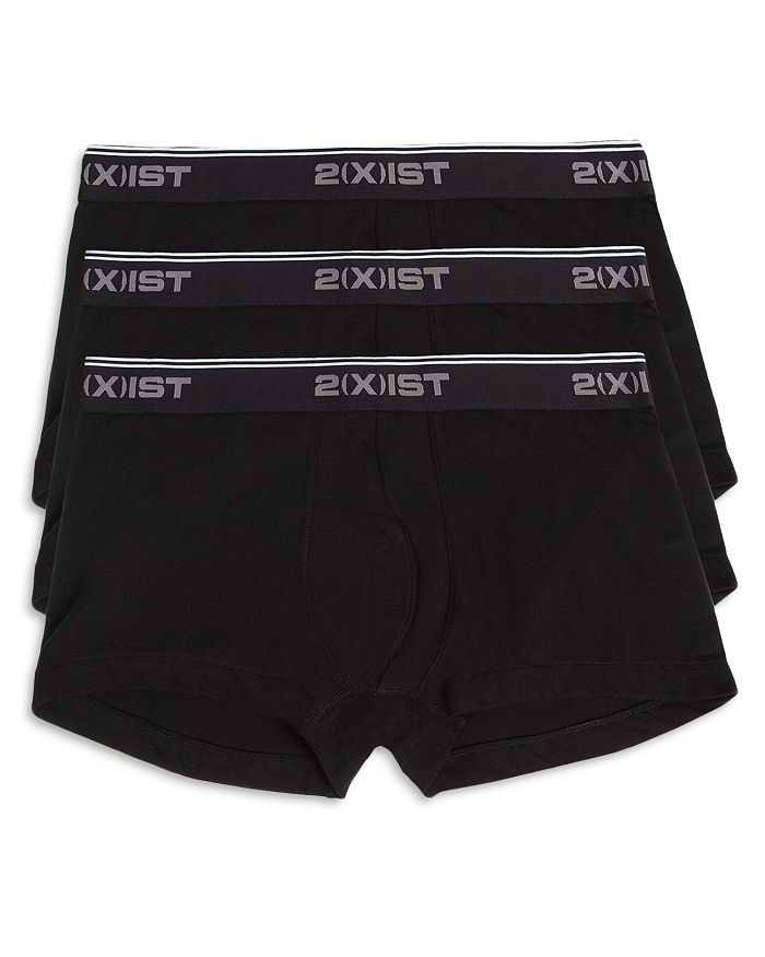 Shop 2(x)ist Cotton Stretch No Show Trunks, Pack Of 3 In Black