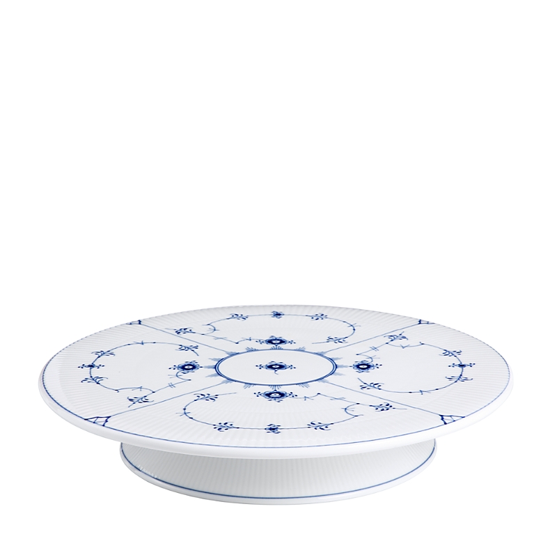 Royal Copenhagen Blue Footed Cake Plate In Blue/white