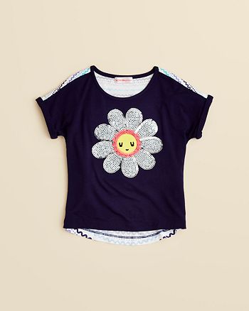 Design History Girls' Sequin Daisy High/Low Tee - Sizes 4-6X ...