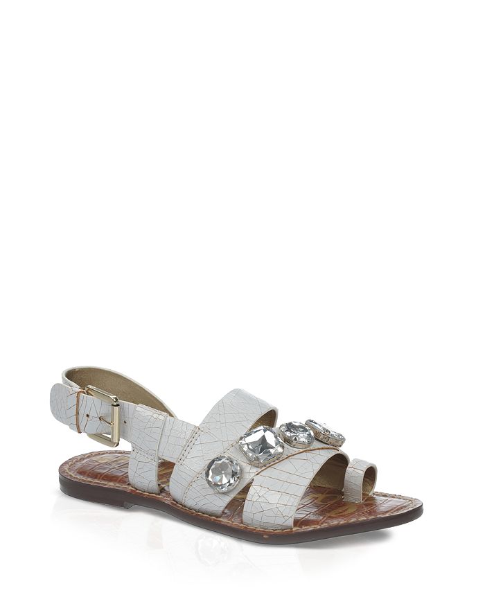 Sam Edelman Flat Sandals - Dailey Crystal | Bloomingdale's