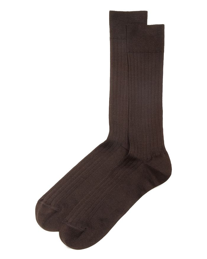 The Men's Store At Bloomingdale's Ribbed Cotton Blend Socks - 100% Exclusive In Brown