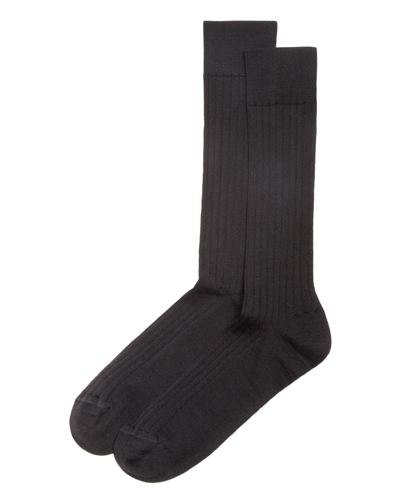 The Men's Store At Bloomingdale's Ribbed Dress Socks - Exclusive In Black