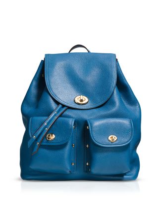 coach backpack turnlock COACH Turnlock Tie Backpack in Refined Pebble Leather