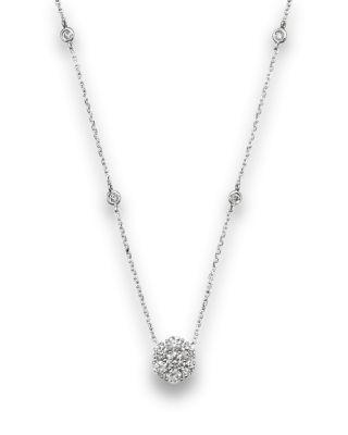 diamond flower cluster necklace