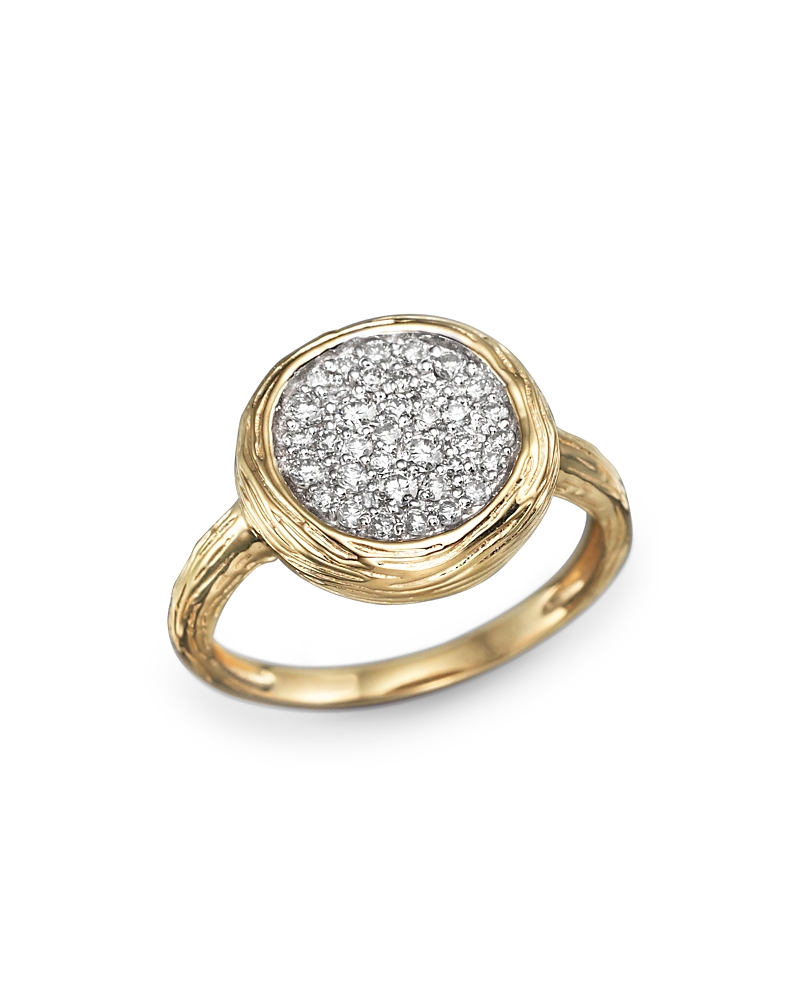 Diamond Circle Statement Ring in 14K Yellow Gold, .40 tcw