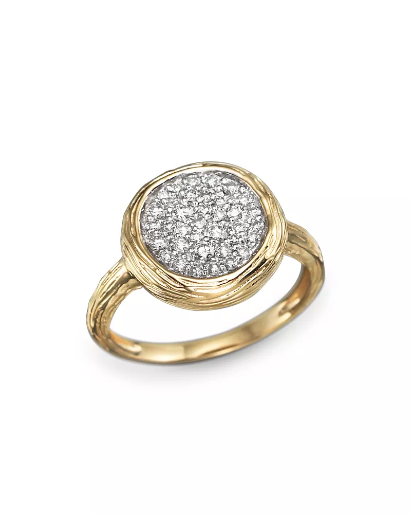 Diamond Circle Statement Ring in 14K Yellow Gold, .40 tcw
