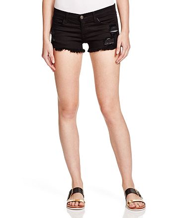 Flying Monkey Shredded Cutoff Shorts In Black 100 Exclusive