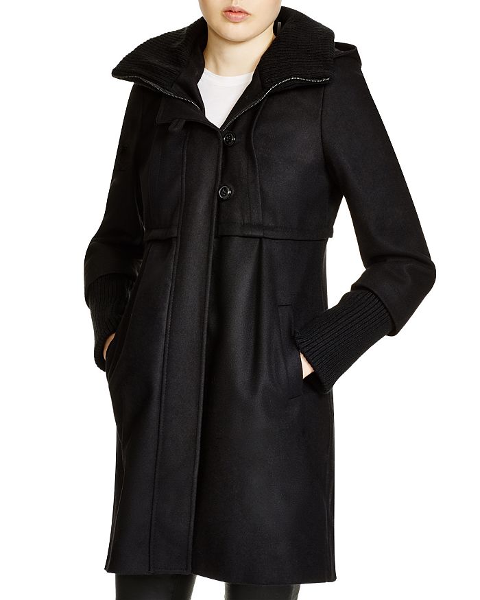 DKNY Knit Trim Hooded Coat | Bloomingdale's