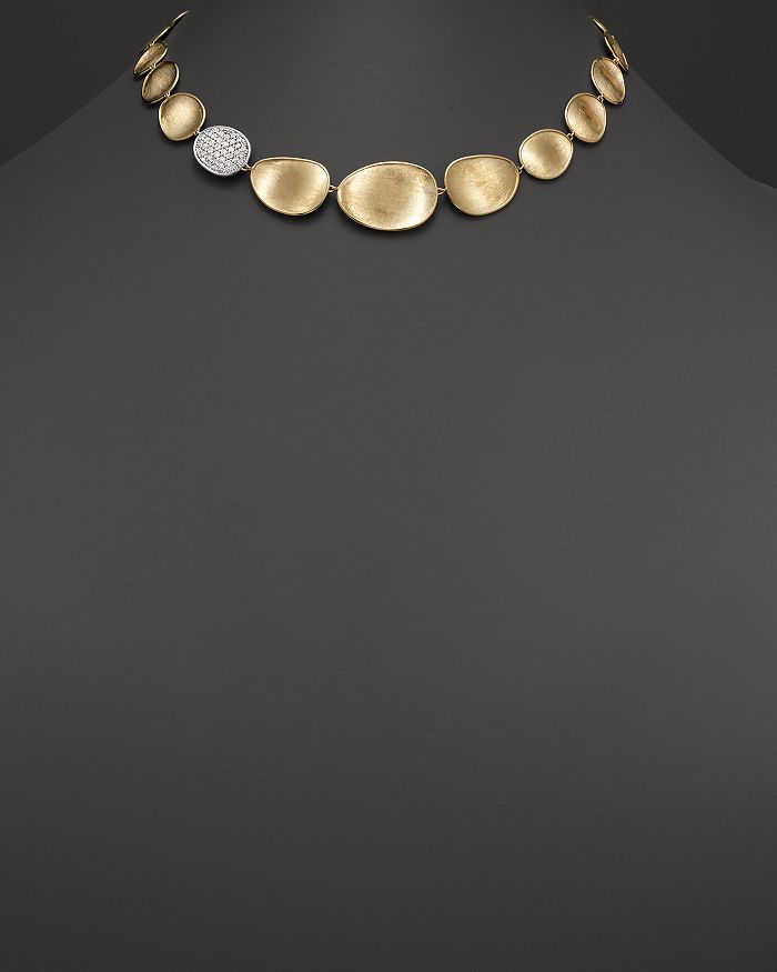 Shop Marco Bicego Diamond Lunaria Collar Necklace In 18k Gold, 16.5 In White/gold