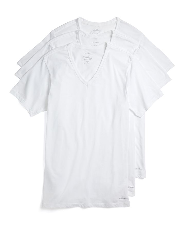 Calvin Klein Cotton Classics V-Neck Tees, Pack of 3 | Bloomingdale's
