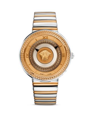 Versace V Metal Icon Silver Dial Silver & Grey Strap Watch for Women - VLC120016
