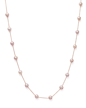 Cultured Pink Freshwater Pearl Necklace in 14K Rose Gold, 17