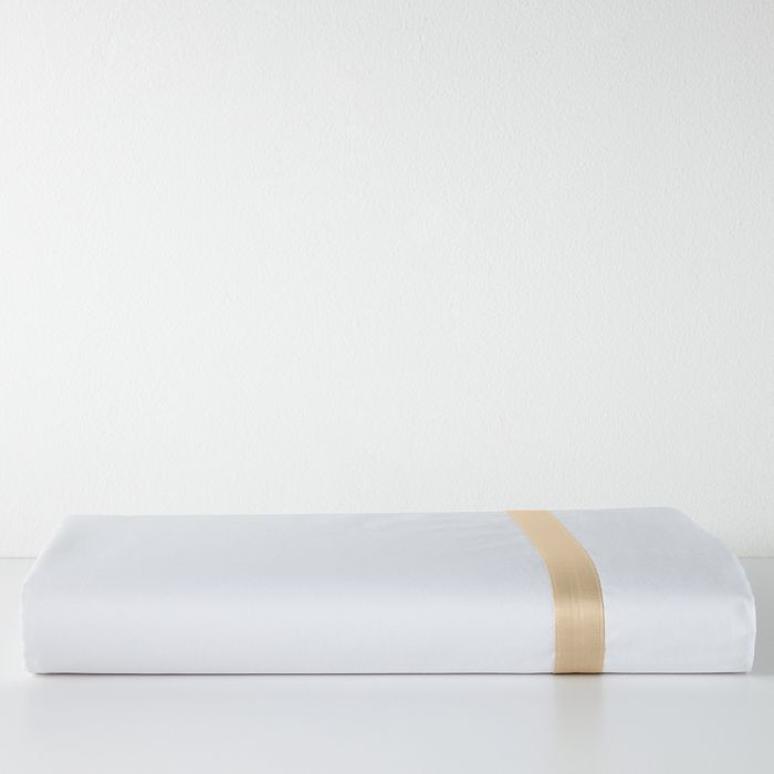 Matouk Lowell Flat Sheet, Full/queen In Sand