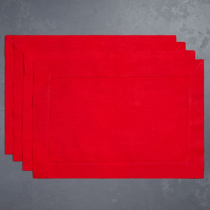 Shop Sferra Festival Placemats, Set Of 4 In Red