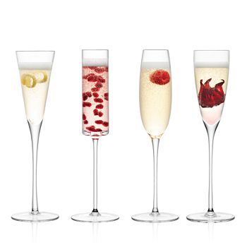 LSA - Lulu Assorted Champagne Flutes, Set of 4
