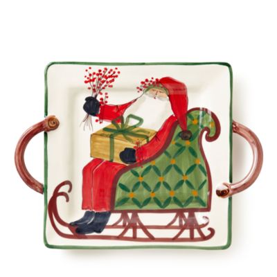 VIETRI - Old St. Nick Square Handled Platter