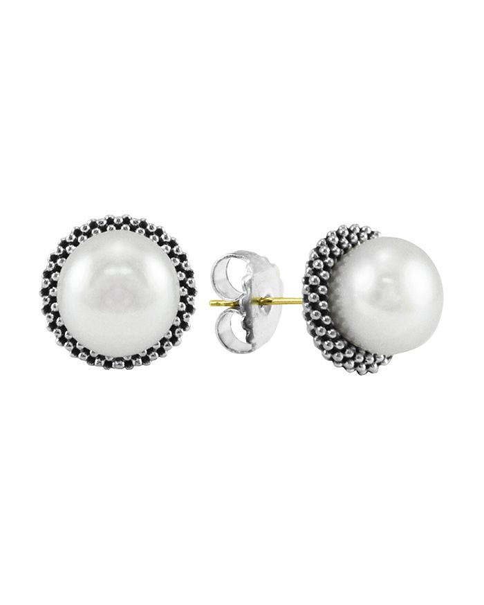 LAGOS - Sterling Silver "Luna" Cultured Pearl Stud Earrings