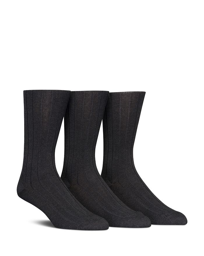 Calvin Klein Classic Dress Socks, Pack Of 3 In Graphite